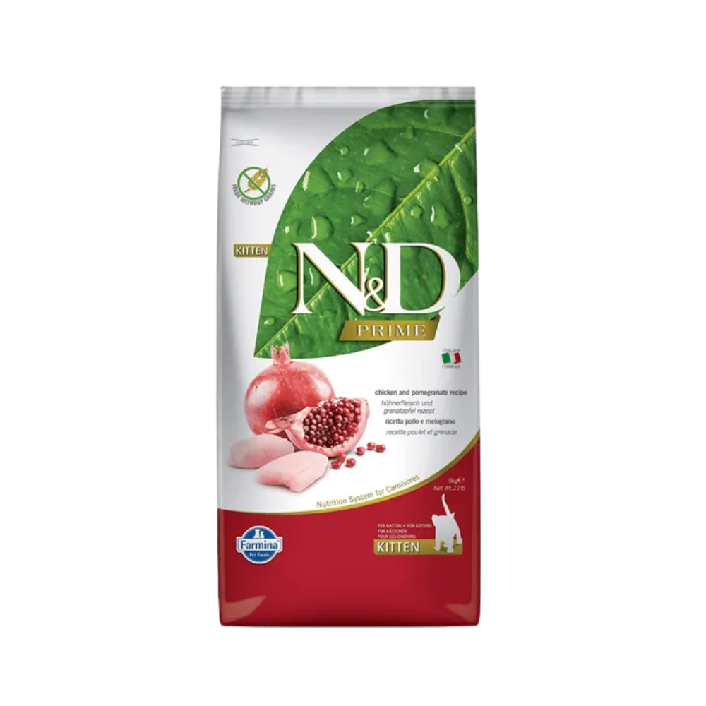 N&D PR CHICKEN & POMEGRANATE GF KITTEN CAT DRY FOOD [5 KG] - Animeal