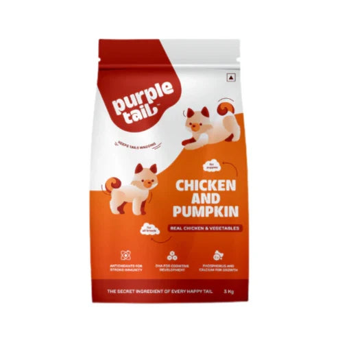 PURPLE TAIL CHICKEN & PUMPKIN PUPPY DOG DRY FOOD [400GM] - Animeal
