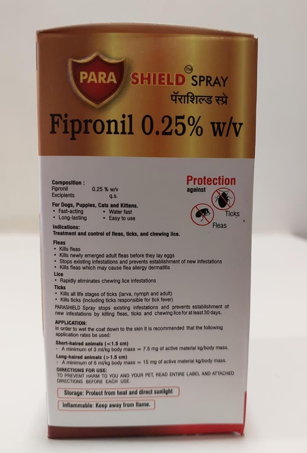 Parashield Fleas & Ticks Spray for Dogs and Cats - 250 ML - Animeal