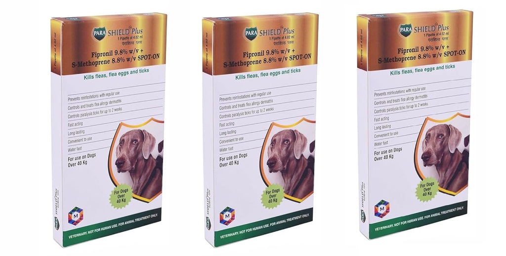 Parashield Plus Spot On Treatment for Dogs Over 40 kg (Pack of 3) - Animeal