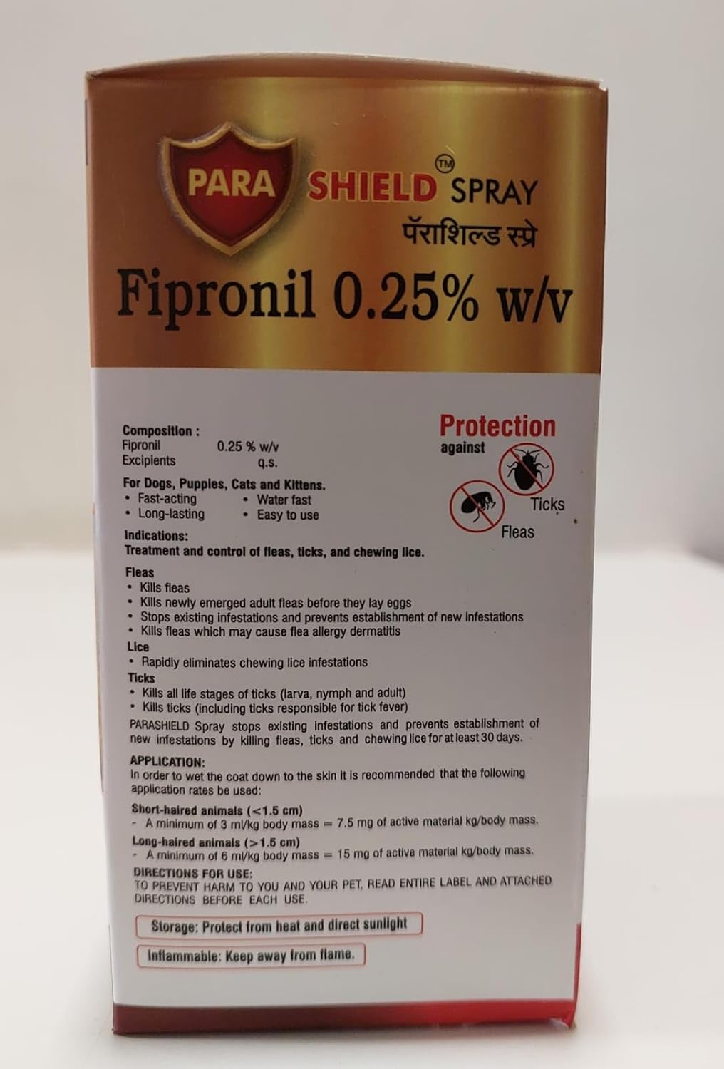 Parashield Spray (100ML) for Ticks and Fleas - Animeal