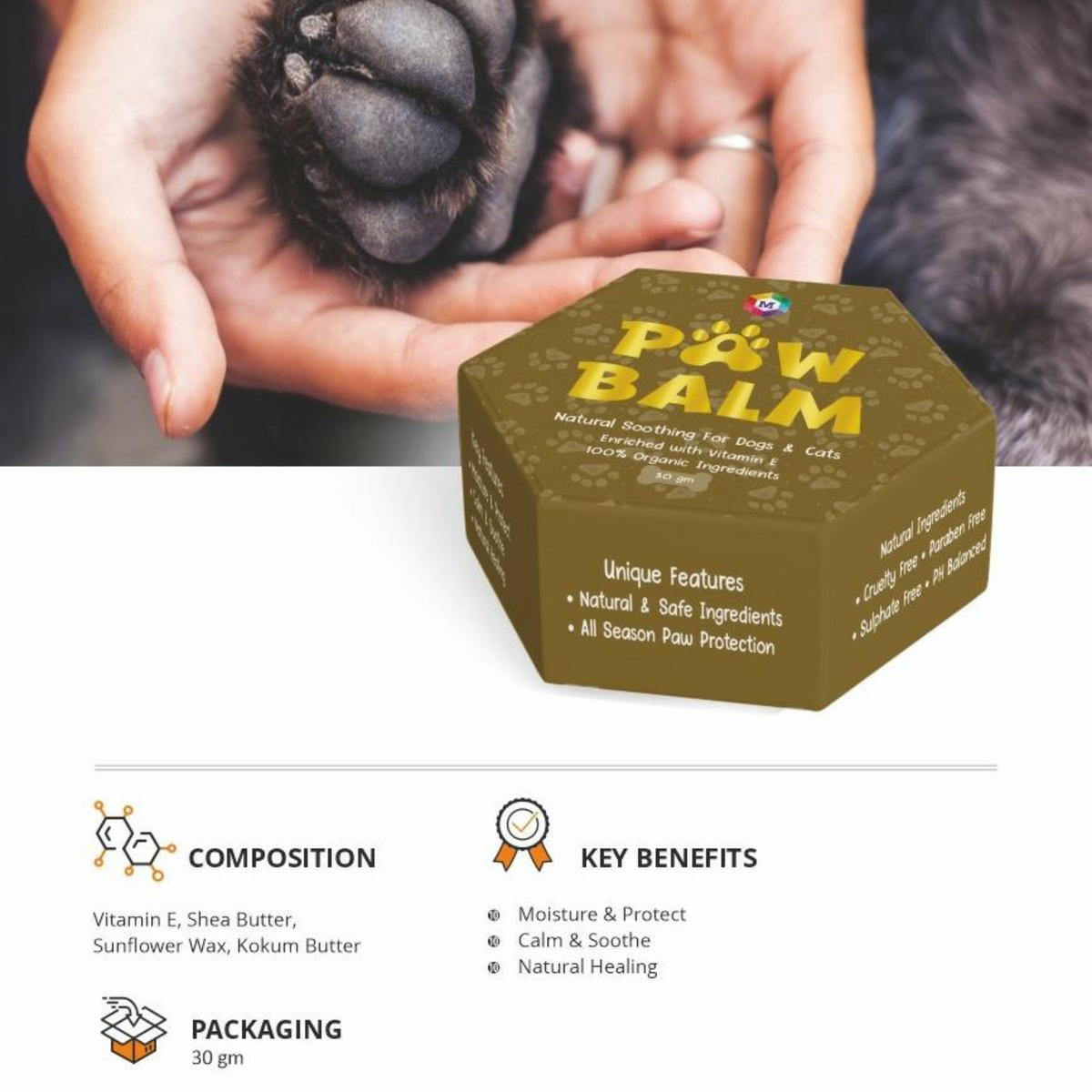 Paw Balm for Dogs & Cats - 30 gram (Pack of 2) - Animeal