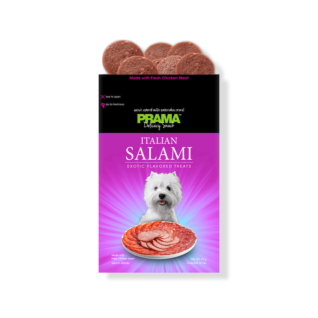 PRAMA DELICACY SALAMI DOG TREATS [70 GM]
