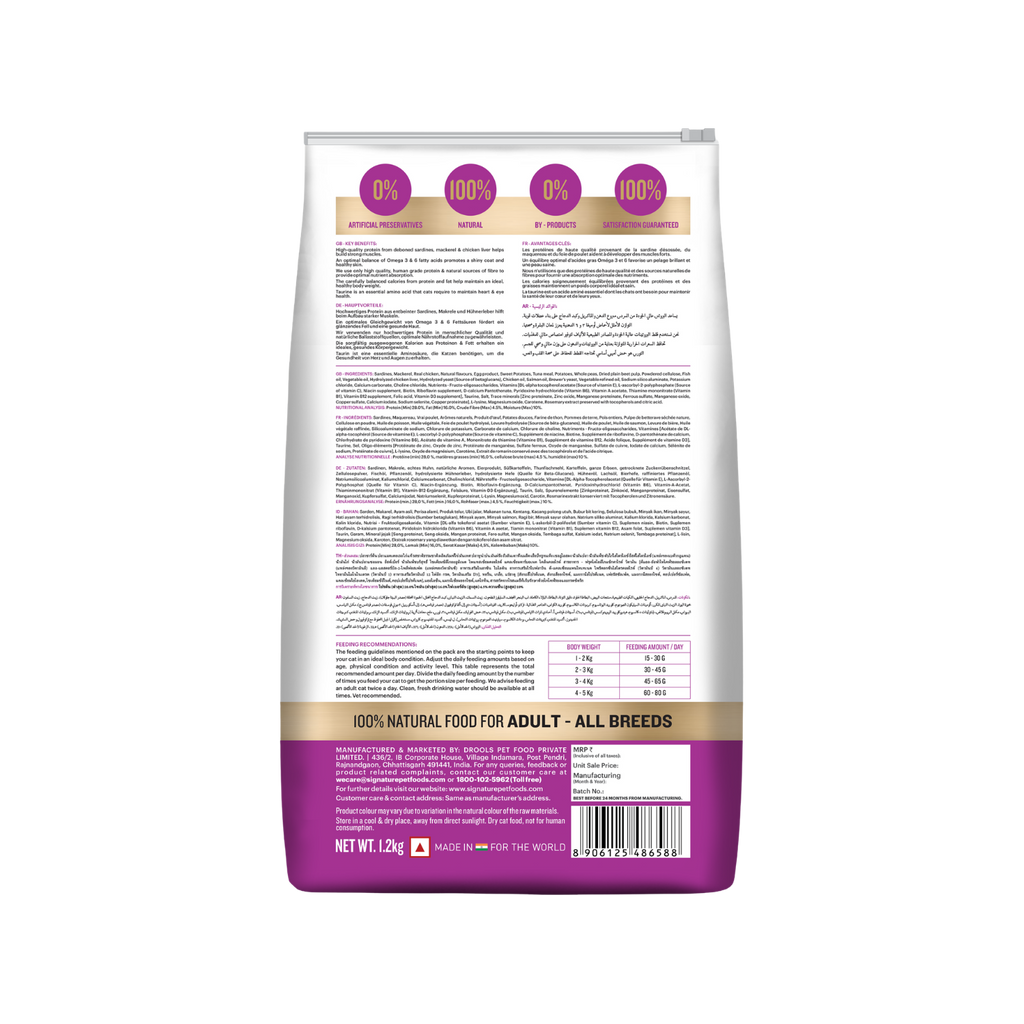 SIGNATURE CAT ADULT TUNA DRY FOOD [1.2KG] - Animeal