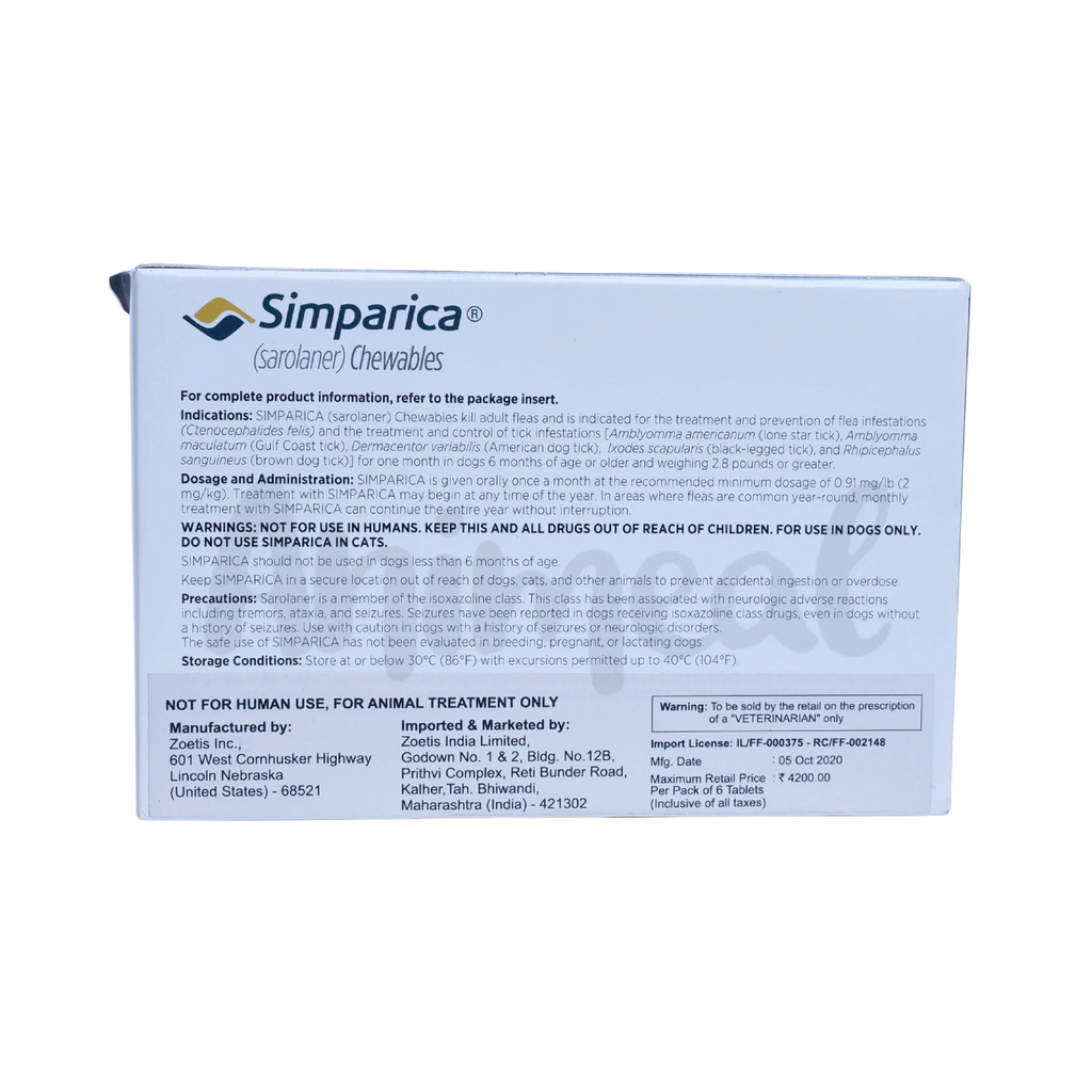 SIMPARICA (20-40KG) DOG TABLET