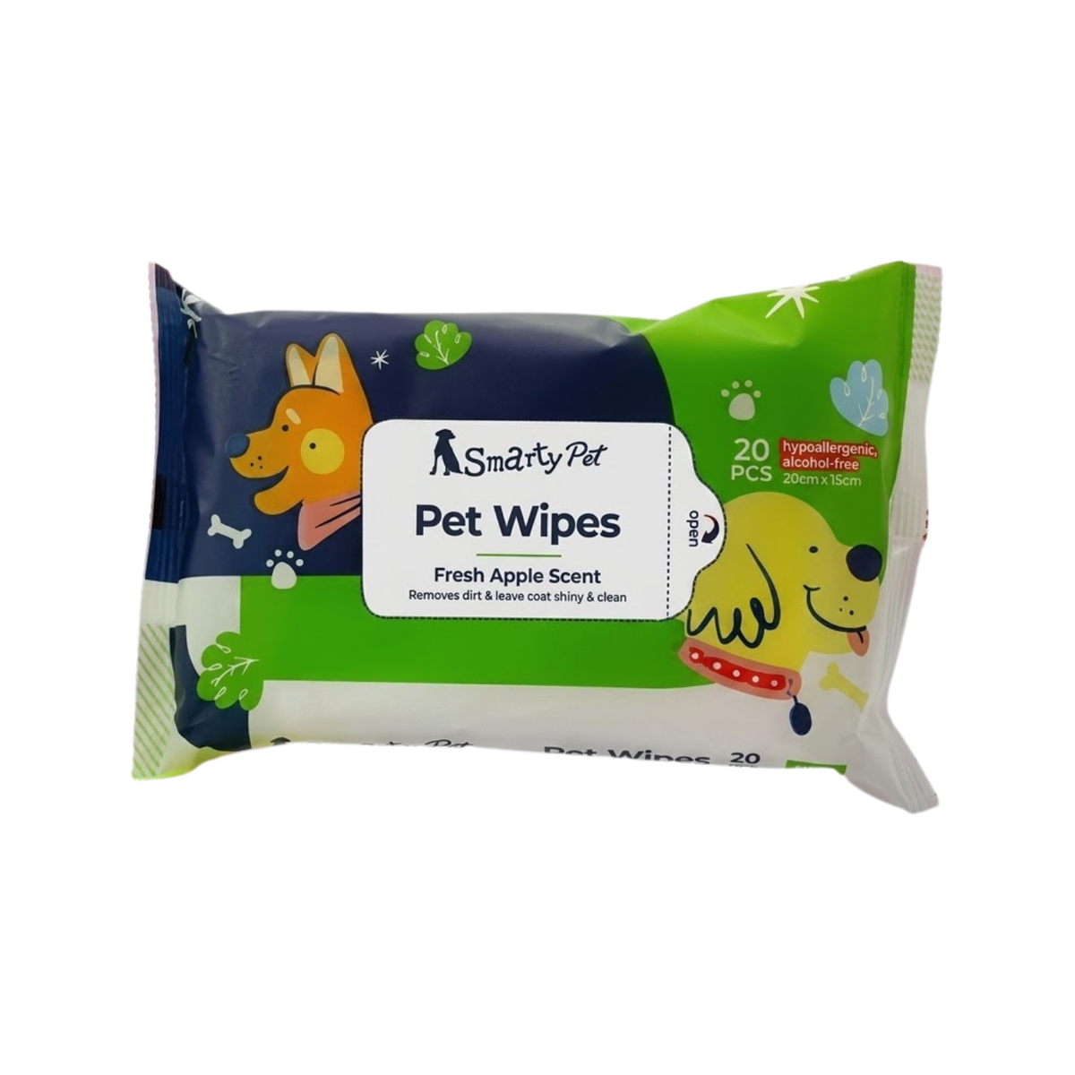 SMARTY PET FRESH APPLE SCENT WIPES (S) - Animeal