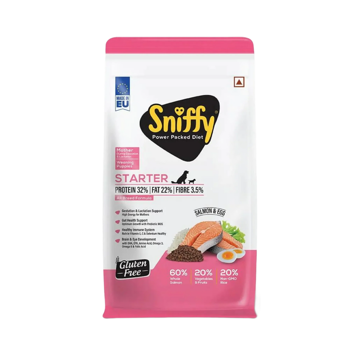 SNIFFY STARTER SALMON & EGG DRY FOOD (M) - Animeal