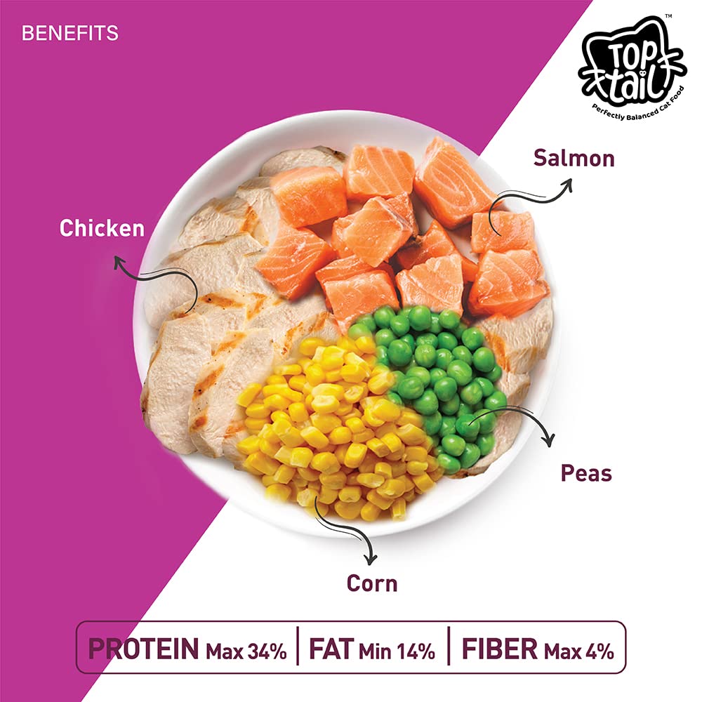 TOPTAIL KITTEN SALMON & CHIC DRY FOOD [6.5 KG] - Animeal