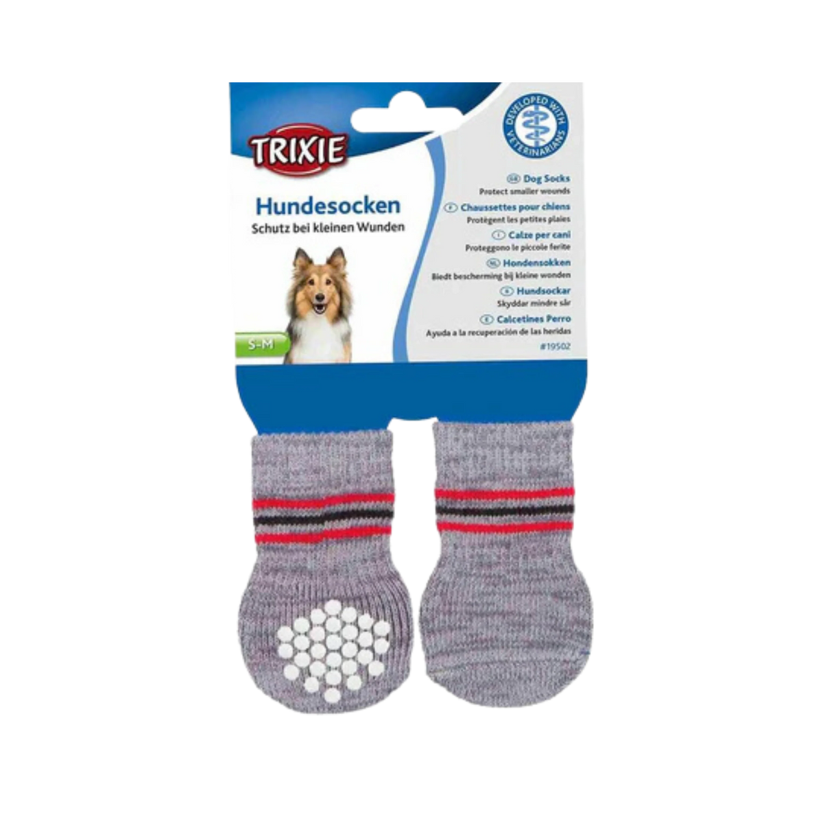 TRIXIE DOG SOCKS NON SLIP GREY (S) - Animeal