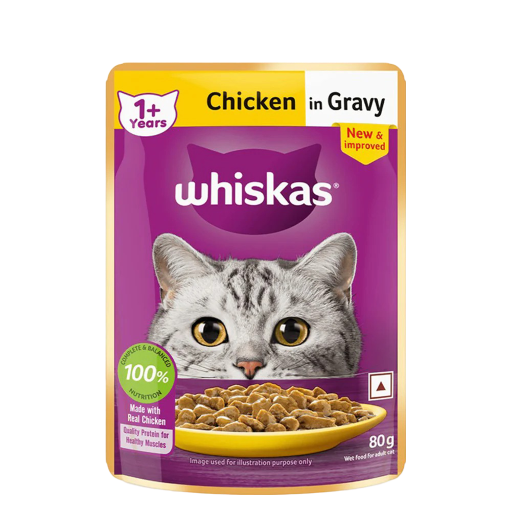 WHISKAS ADULT CHIC GRAVY [80 GM] - Animeal