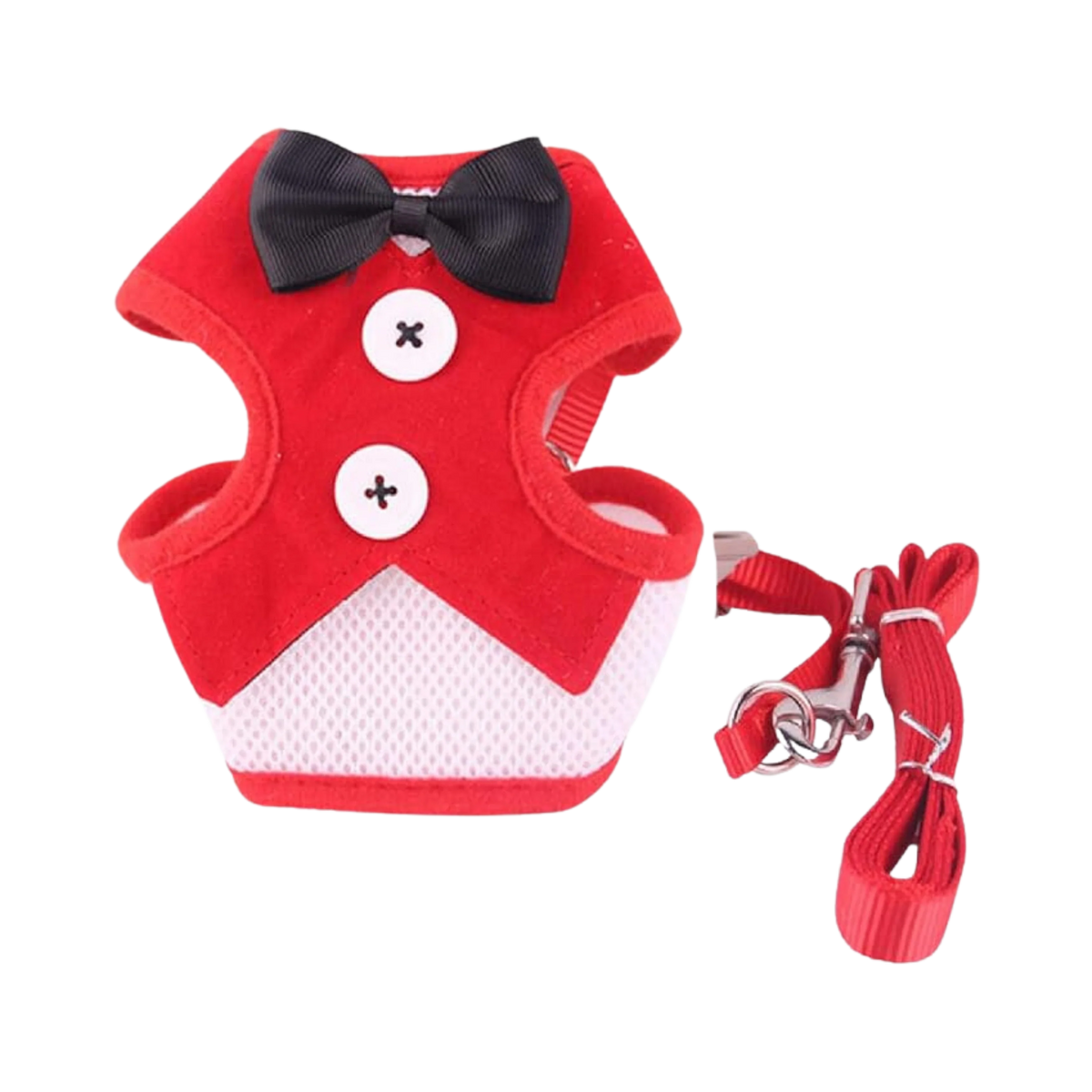 WW TOYBREED TUXIDO HARNESS WITH LEASH RED (S) - Animeal