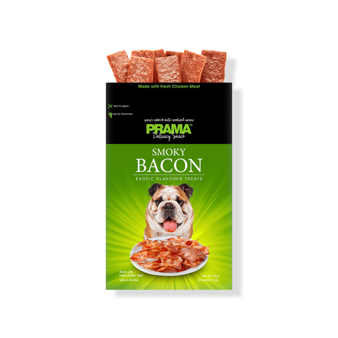 PRAMA DELICACY SMOKED BACON DOG TREATS [70 GM]